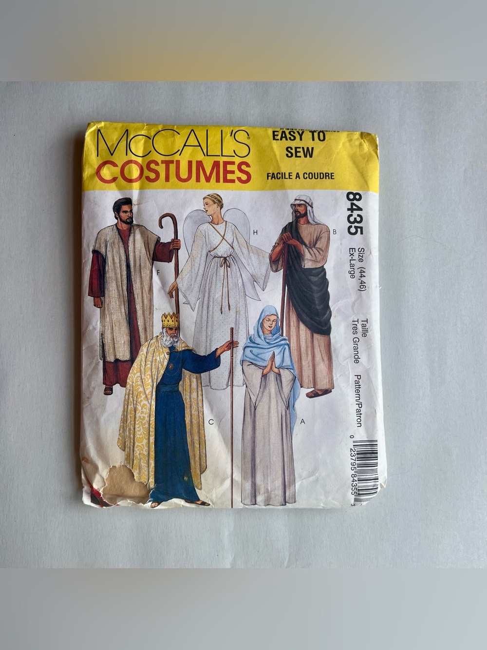 Vintage McCall's Costumes 8435 Joseph Mary Shepherd Angel King Sewing Pattern